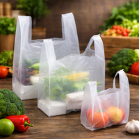 Sacs en plastique personnalisés de haute qualité pour t-shirts de remerciement, sacs à poignée pour supermarché et épicerie, vente en gros