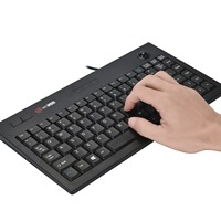 Clavier et souris filaires avec trackball, combo ultra-fin, mini USB, clavier industriel silencieux pour entreprise