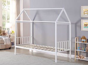 Design moderno in ferro battuto a 4 Poster con plateau letto a camera singola zanzariera <span class=keywords><strong>per</strong></span> bambini letto a baldacchino in metallo bianco - Product Image 3