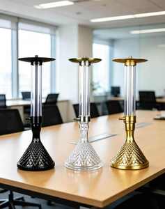 Cachimba de Vidrio Transparente Moderna con Base Metálica y Accesorios para Salón, Bar y Uso Doméstico - Product Image 2