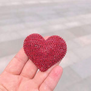 Diamant Ingelegde Liefdevolle Hart Metalen Diamanten Rommel Telefoon Hoesje Ipadcase Decoratie Charme Diy Sleutelhanger Ambachten - Product Image 3