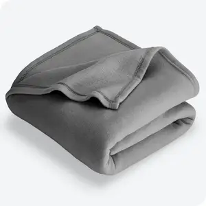 Couverture de lit en micropolaire imperméable en peluche douce et respirante personnalisée pour lit, canapé, camping, voyage