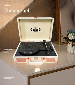 Cao cấp xách tay hành lý gramophone bàn xoay 33 45 78 vòng/phút Retro RCA âm thanh BT 5.0 Vinyl Máy ghi âm cho món quà giáng sinh - Product Image 6