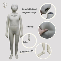 Mannequin de couture unisexe pour enfants, taille personnalisée, avec ventre souple et tête amovible, pour la conception de vêtements (à suspendre ou à poser)