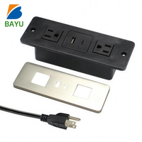 Enchufes y Tomas de Corriente Personalizables con Logotipo Estándar de EE. UU., Dorados y Plateados, 2 Tomas de CA, 2 Puertos USB-A, 2 Puertos Tipo-C, 10A, Retardantes de Llama, PC ETL para