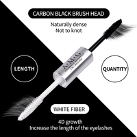 Mascara en fibres de soie 2 en 1, volume et longueur supplémentaires, longue tenue, imperméable, séchage rapide, avec tube à double extrémité pour un look naturel