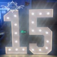 Chiffres lumineux LED modernes classiques blancs pour décorations de mariage, en PVC, taille H120CM, faible MOQ, fabriqués par Occasions Furniture