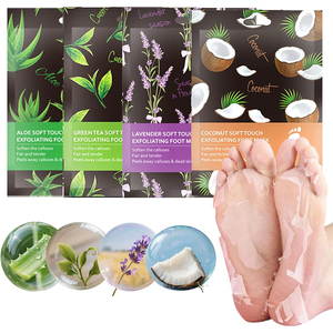 Masque exfoliant personnalisé pour les pieds, marque privée, pour peaux rugueuses, gercées, sèches, élimination des peaux mortes, masque peeling pour les pieds, cadeaux spa à domicile doux - Product Image 3