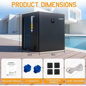 ปั๊มความร้อนสำหรับสระว่ายน้ำ Albott 150000 BTU ไฟฟ้า 220-240V ควบคุมผ่าน WiFi สำหรับสระว่ายน้ำกลางแจ้งขนาดไม่เกิน 45000 แกลลอน - Product Image 2