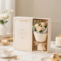 Boîte cadeau créative à fleurs en forme de cœur avec tiroir Boîte surprise à roses pour anniversaire ou anniversaire en papier durable