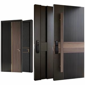 BASEN Modern Solid Wood Anti-Theft Exterior Front Door for Villa Home Entry with Manual Opening - Product Image 1