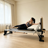 Reformer de Pilates Premium con Marco Blanco y Ruedas para Equipos de Pilates, Programas Completos