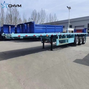 Nouvelle semi-<span class=keywords><strong>remorque</strong></span> CHVM à trois essieux en acier de 40 pieds certifiée CE, capacité de 40 tonnes, châssis de conteneur de 20 pieds, 40 pieds, 50 pieds, 53 pieds, remorques de camion - Product Image 4