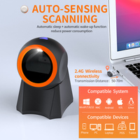 Lecteur de codes-barres 2D USB 2.4G, scanner de codes-barres sans fil de bureau, scanner de codes QR 2D, scanner de bureau