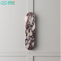 Poignée de porte de placard en marbre HZX Rose Levanto 32x4x2cm, écologique, durable, sculptée à la main, moderne, style Wabi Sabi, décoration intérieure