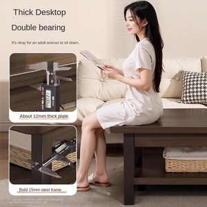 Mesa de centro de madera sencilla y moderna para apartamento pequeño o balcón para sala de estar familiar o té uso <span class=keywords><strong>general</strong></span> de muebles para el hogar - Product Image 4