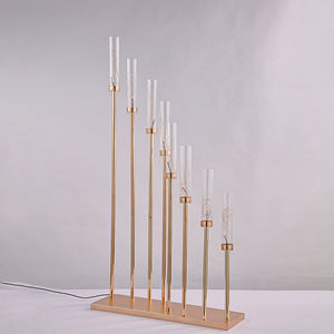 โคมไฟตั้งพื้นโลหะสีทอง8หัวสำหรับงานปาร์ตี้เวทีงานแต่งงานดีไซน์ใหม่สำหรับติดถนน - Product Image 4