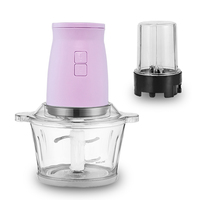 500W ABS 2L Baby Food Processor (Multifunctional Electric Meat Grinder Blender Chopper Set Variable Speed Low Noise for Kitchen)