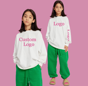 <span class=keywords><strong>T</strong></span>-shirts personnalisés Y-X pour enfants, hauts en coton à col rond et manches longues pour filles et garçons, <span class=keywords><strong>t</strong></span>-shirts surdimensionnés - Product Image 2