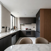 Meubles contemporains sur mesure pour toute la maison, armoire intégrée, meuble de cuisine, unité murale TV, panneau en marbre, bois, salon, chambre à coucher