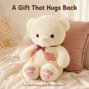 Orsacchiotto di <span class=keywords><strong>Peluche</strong></span> a Forma di <span class=keywords><strong>Cuore</strong></span>, Morbido Giocattolo Imbottito con Fiocco Rosa per Regalo di San Valentino e Esposizione in Negozio - Product Image 4