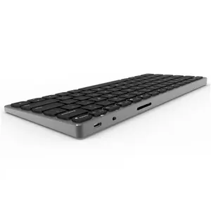 カスタムの新しい78キーUSB-CドッキングポータブルメタルアルミニウムスリムワイヤレスラップトップPCキーボード (Macbookコンピューター用ハブ付き)