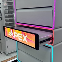 Présentoir de sol en métal APEX avec poussoir alvéolé, vitrine à cigarettes avec portes de sécurité interverrouillables