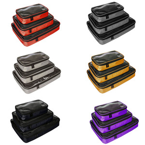 Cubes d'emballage en PVC transparent très résistants avec fermeture à glissière, légers, haute résistance, ensemble de 3 pièces pour organiser les bagages de voyage - Product Image 4