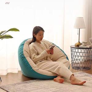 Cómodo Sillón Puff Redondo con Diseño Acolchado Extra Suave para Sala de Estar, Asiento de Piso para Niños y Adultos, Color Beige - Product Image 2