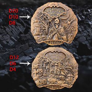 ชุดรูปแบบฮาโลวีน7-in-1ลูกเต๋าโลหะเดี่ยวหมุนปลายนิ้วลูกเต๋าสำหรับเกมกระดาน DND RPG - Product Image 3