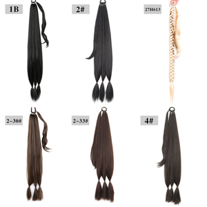 Extensiones de cola de caballo trenzada de una sola trama sintética de 32 pulgadas y 150g, <span class=keywords><strong>postizo</strong></span> largo <span class=keywords><strong>con</strong></span> lazo para el cabello - Product Image 4