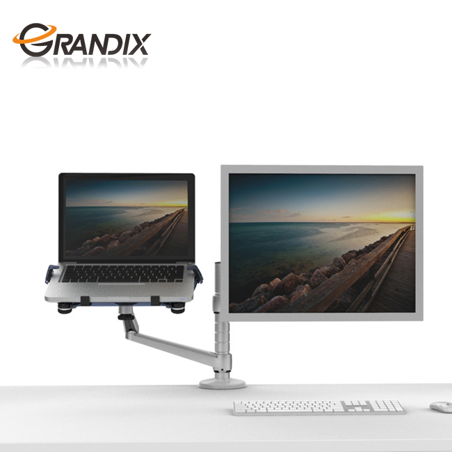 Алюминиевый сплав ноутбук стенд держатель для 10-15 дюймов ноутбук + монитор Max 27 дюймов двойная рука универсальное вращение StandsLapdesk