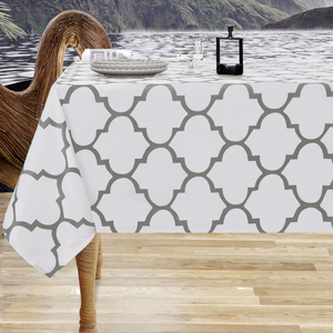 Moroccan Printed <b>Tablecloth</b> Customized <b>Rectangle</b> Polyester Stain Resistant Indoor Outdoor Dining Table Cover OEM ODM - Product Image 3