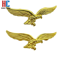 Broche artisanale moderne en métal, motif croix de fer et couronne d'aigle allemand, dorée, pour arme, cadeau, fabrication sur mesure, 20 ans d'expérience en usine
