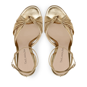 Tacones de Aguja Elegantes de PU con Diseño Floral Metálico Dorado, para Fiestas de Gala, Eventos Formales y Vestidos Glamurosos, OEM ODM - Product Image 3