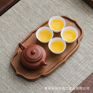 Bandeja de té de madera de nogal para uso doméstico, accesorio para juego de té, tapete aislante del calor, tapete para estufa - Product Image 2