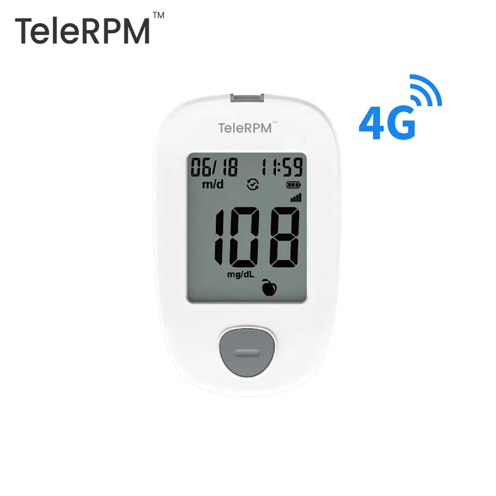 TeleRPM High-quality Cellular Home Medical BGM Device 4G Remote Monitoring Blood Glucose Meter with HCT Correction Technology