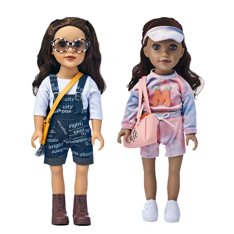 Poupées en vinyle 18 pouces mode filles bébé poupées accessoires ensembles 360 degrés Rotation enfants cadeaux poupées jouets avec 3D yeux simulés