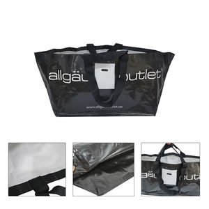 Sacola de Compras Grande Personalizada Reutilizável para Supermercado e Mudança de Casa, Sacola Dobrável Portátil Reciclável de Polipropileno Preto Resistente - Product Image 2