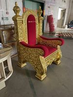 High-End Massivholz geschnitzter Freizeit stuhl im französischen Stil, europäischer Luxus-Einzelsofa-Sessel, Custom Hotel Lobby Decor Chair