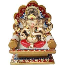 PARIJAT HANDICRAFT resina tradicional Ganpati Idol Lord Ganesha ESTATUA PARA salpicadero de coche decoración del hogar estatua de oficina Showpieces - Product Image 3