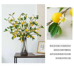 Rami di Limone Artificiale Giallo, Piante di Limone Simulate per Decorazione Tavola, Feste, Matrimoni, Casa - Product Image 5