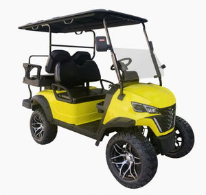 รถกอล์ฟอลูมิเนียมสุดหรู 4 ที่นั่ง มอเตอร์ AC 5KW แบตเตอรี่ลิเธียมแบบชาร์จไฟได้ 24 โวลต์ ระยะทางวิ่ง 36 หลุม รับน้ำหนักได้ 300 กก. สำหรับเล่นกอล์ฟ - Product Image 1