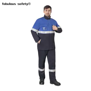 Custom Design Erdgas industrie Arbeits kleidung Jacke und Hose Workwear Sets für Männer Atmungsaktiv