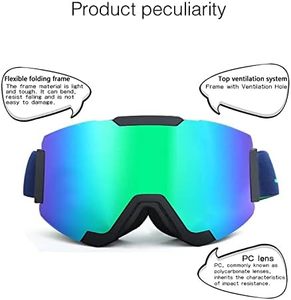 Lunettes de ski personnalisées légères à monture noire en TPU avec système magnétique, lunettes de neige pour les sports, lisibles en basse lumière - Product Image 3