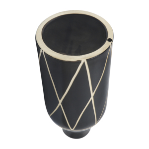 Elegante Vaso a Bottiglia in Ceramica Nera, Design Geometrico Moderno per Arredamento Casa, Soggiorno e Camera da Letto - Product Image 4