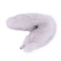 Porte-clés mousqueton en fausse fourrure douce et écologique, imitation fourrure de loup, renard, raton laveur, avec pendentif queue et figurine de dessin animé, pour sacs d'école et peluches