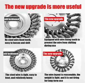 Tête <span class=keywords><strong>de</strong></span> coupe débroussailleuse rotative, disque <span class=keywords><strong>de</strong></span> brosse en fil d'acier à nœud torsadé, lame <span class=keywords><strong>de</strong></span> coupe filaire, tête <span class=keywords><strong>de</strong></span> mangeur d'herbe pour l'élimination <span class=keywords><strong>de</strong></span> la rouille <span class=keywords><strong>de</strong></span> la <span class=keywords><strong>mousse</strong></span> - Product Image 6