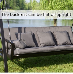 Chaise suspendue de jardin avec auvent, meubles de jardin de loisirs, confortable, coussin amovible, pour la <span class=keywords><strong>d</strong></span>étente en plein air - Product Image 3