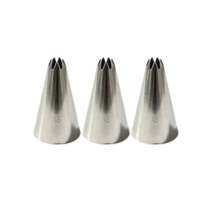 3 piezas # 18 Boquillas para Decoración de Pasteles, Boquilla de Estrella Abierta, Boquillas para Glaseado sin Costuras, Boquillas de Acero Inoxidable para Decoración de Cupcakes - Product Image 1